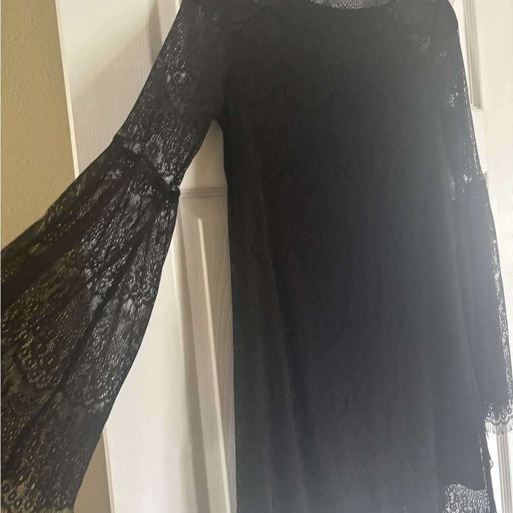 BONGO Black Sheath Dress with Bishop Sleeves
